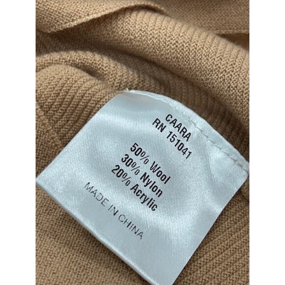 NWT Caara Womens Batwing Sleeve Sweater Wool Blend Knit Stretchy Boho Tan Size L - Picture 4 of 7